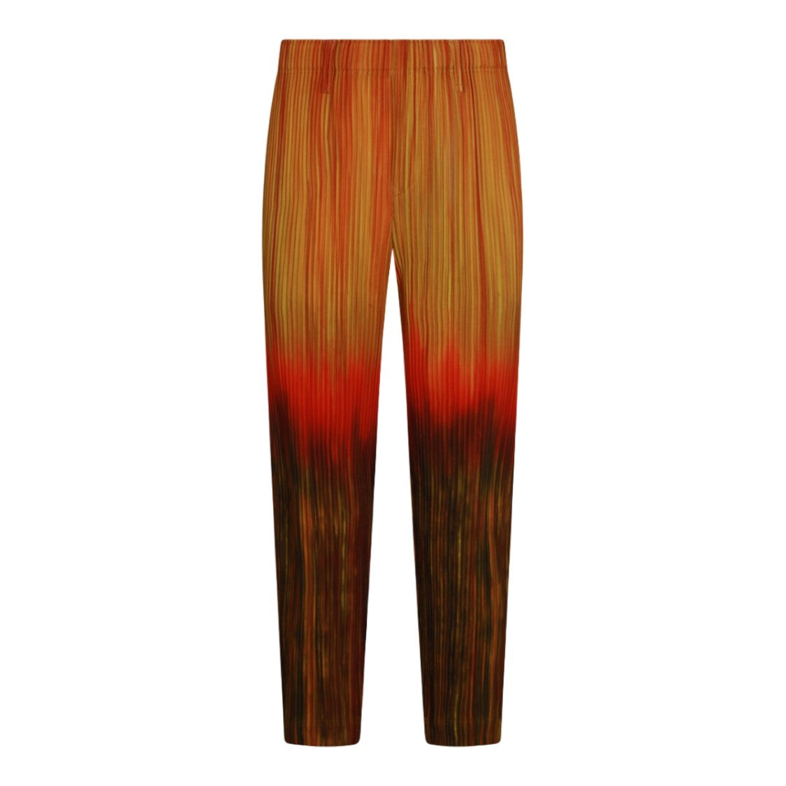 Homme Plissé Issey Miyake Pleated Trousers With Gradient Color Transition And Tapered Fit