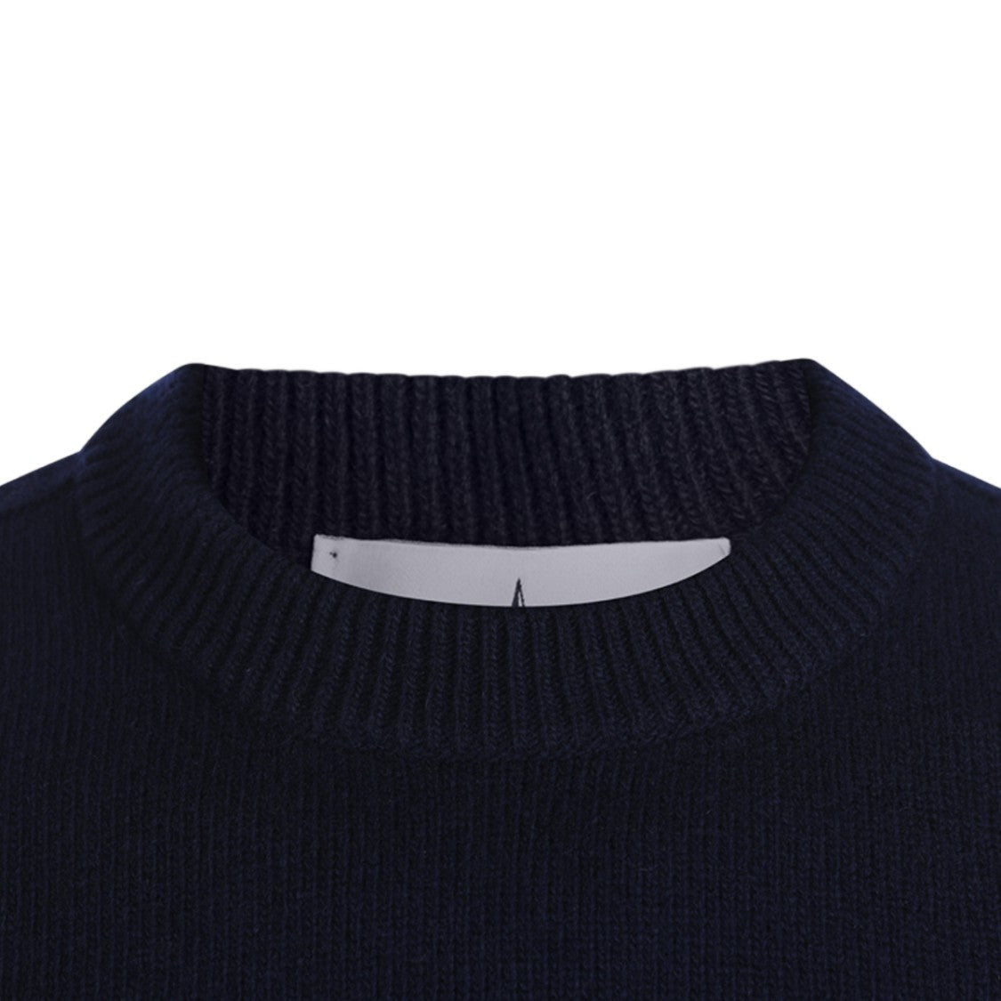 Stone Island Deep Navy Crew Neck Sweater With Ribbed Details