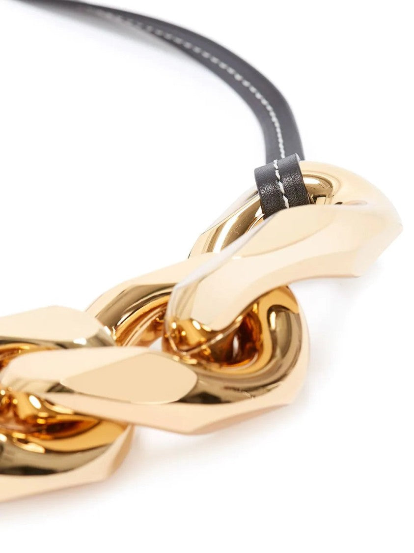 J. W. Anderson Large Gold-Tone Chain Link Strap With Leather Accents