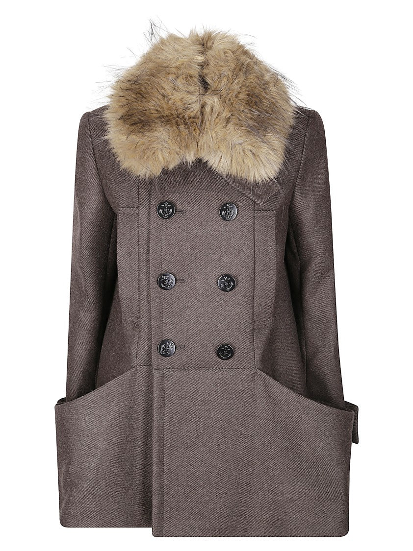 Sacai Double-Faced Wool Melton Coat