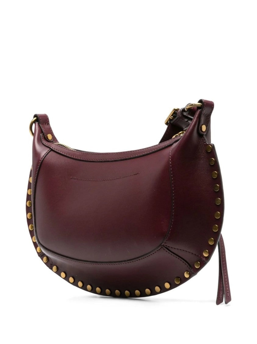 Isabel Marant Crescent-Shaped Burgundy Calf Leather Shoulder Bag