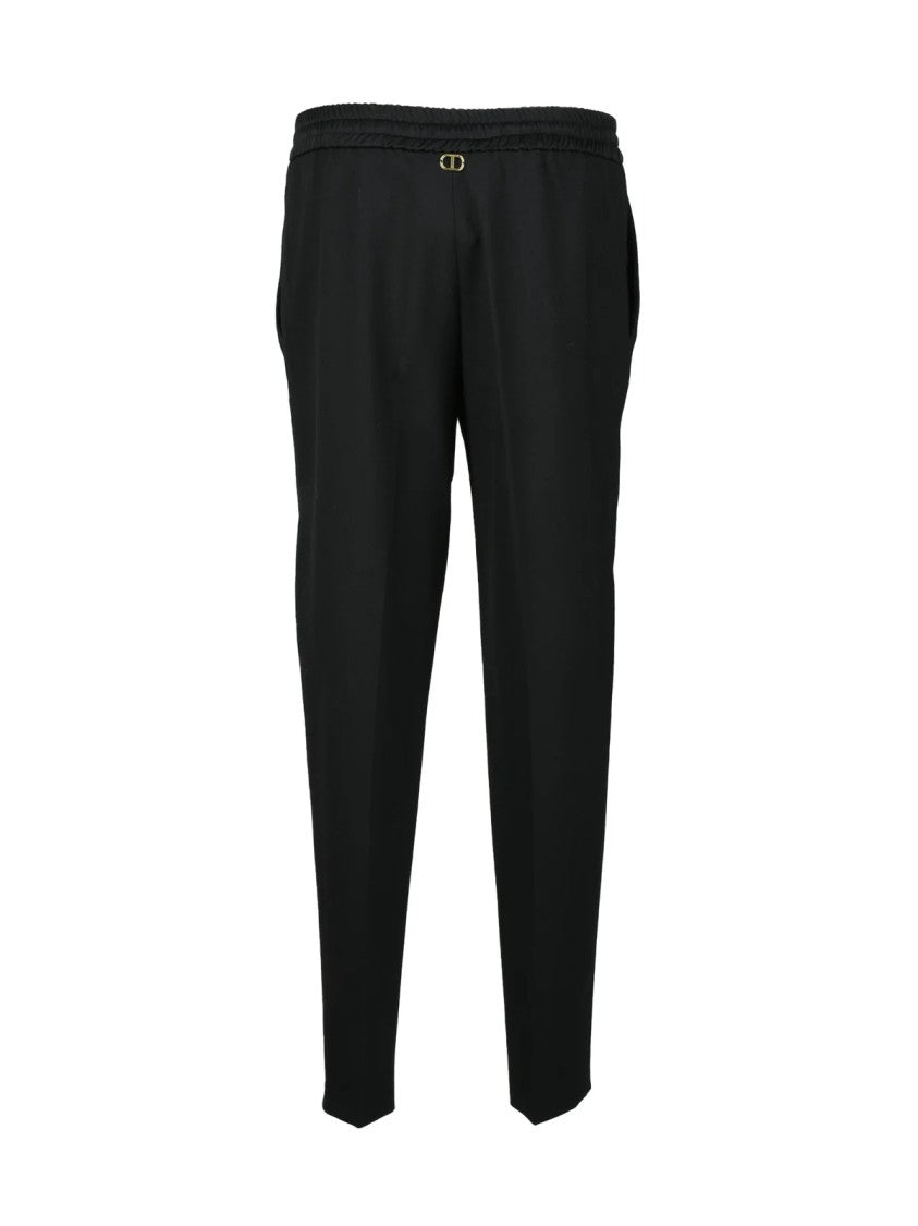 Twin-Set Black Stretch' Polyester Trousers