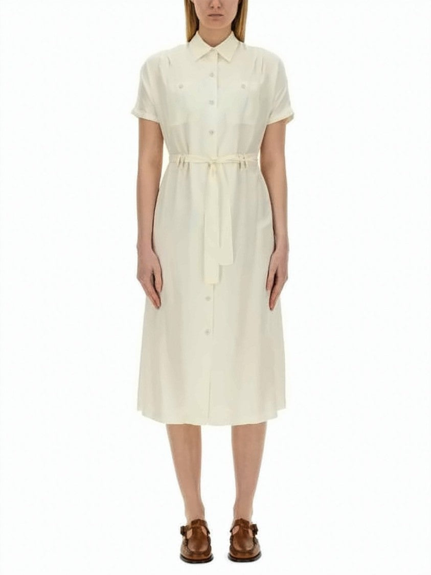 A.P.C. Button-Down Midi Dress With Classic Collar