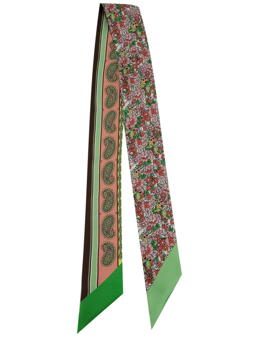 Etro Double Paisley Print Silk Scarf