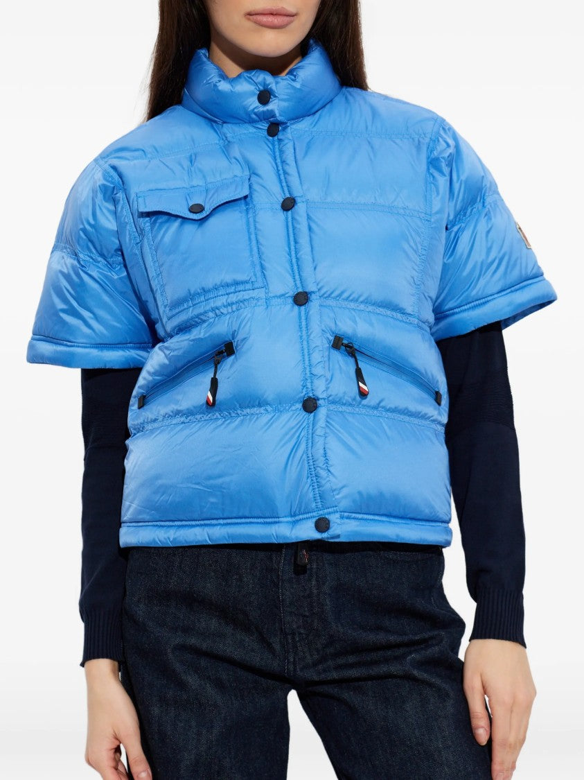 Moncler Grenoble Blue Mauduits Cropped Bomber Jacket