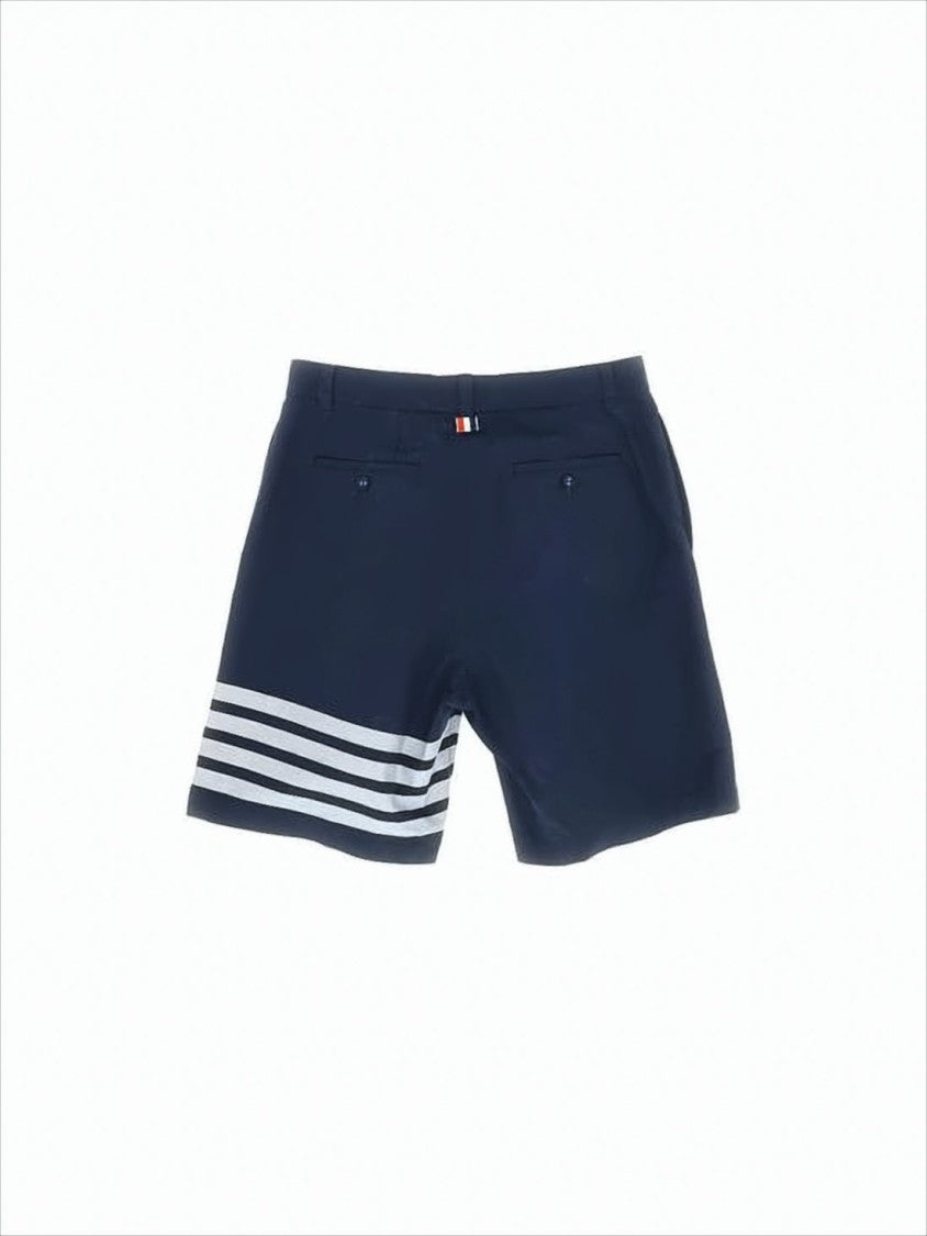 Thom Browne Tailored Black Shorts With Striped Detail