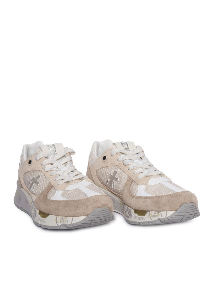 Premiata Textured Calf Leather And Nylon Sneakers