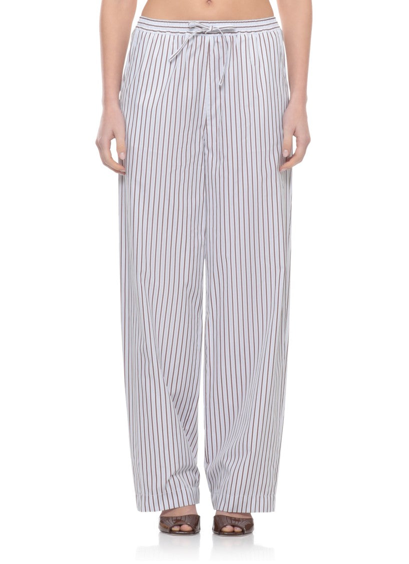Loulou De Saison Cisco Cotton Striped Wide-Leg Pants