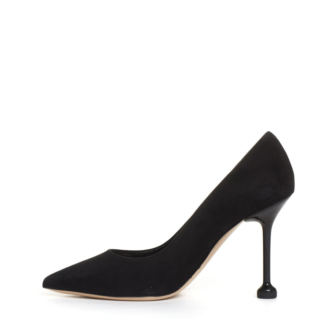 Ninalilou 100mm Black Suede Pump With Pointed Toe And Suede Finish