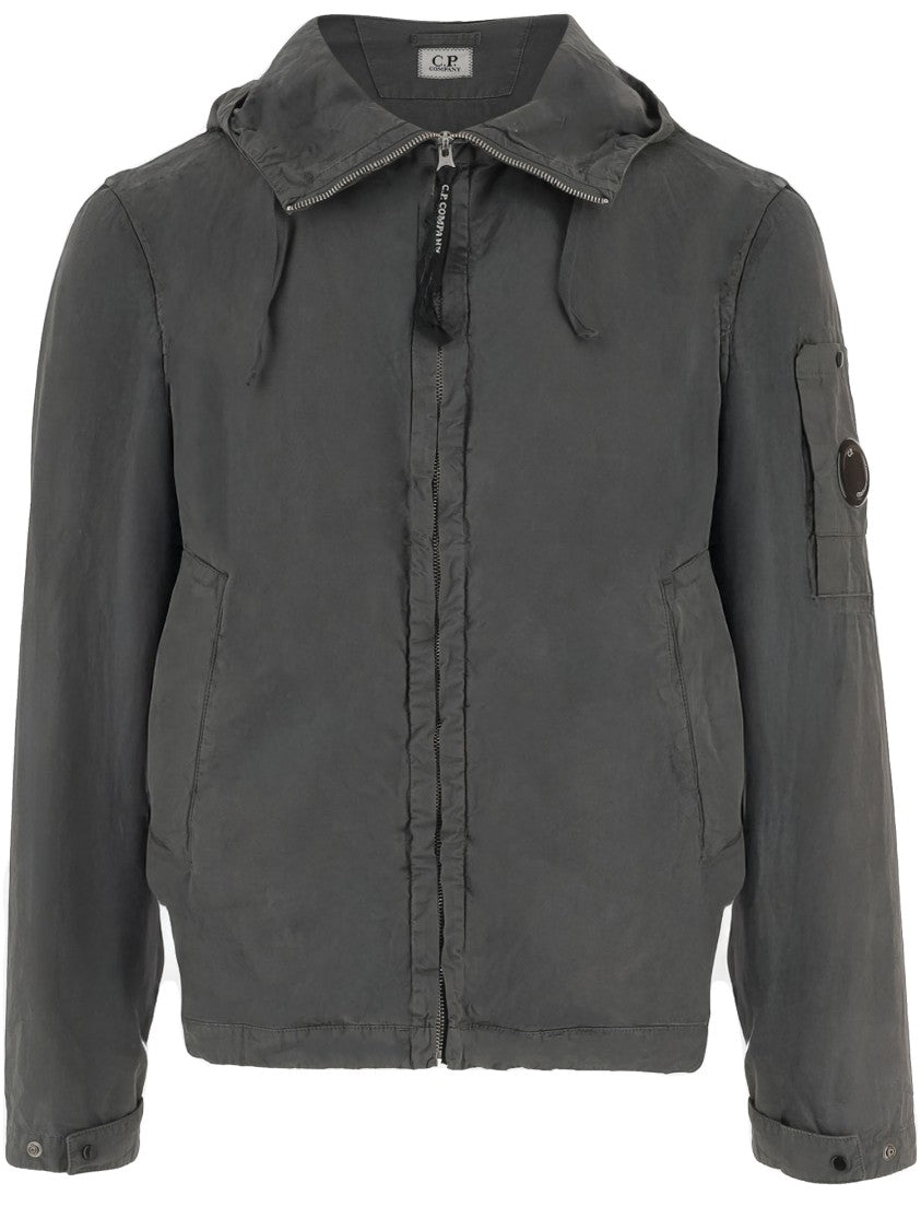 C.P. Company High-Collared Cotton Jacket With Fixed Hood