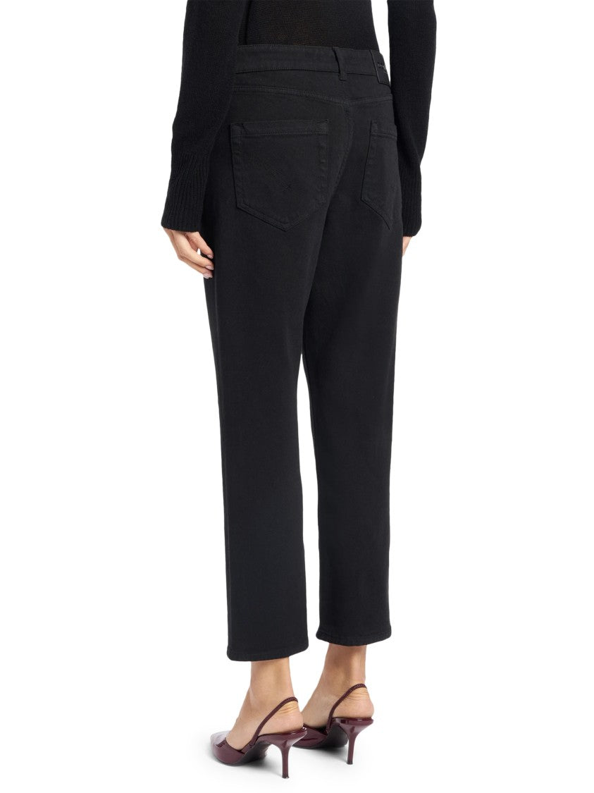 Dondup Loose-Fit Cropped Trousers With Gold-Tone Button Detail