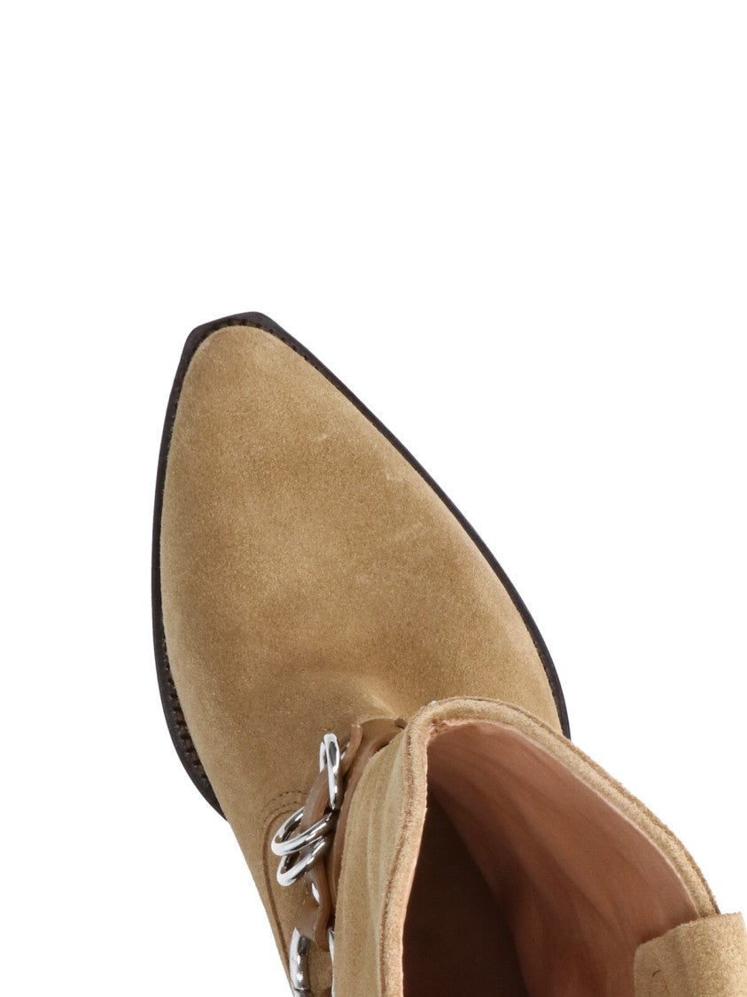 Isabel Marant Brown Duerto Silver Detail Suede Ankle Boots