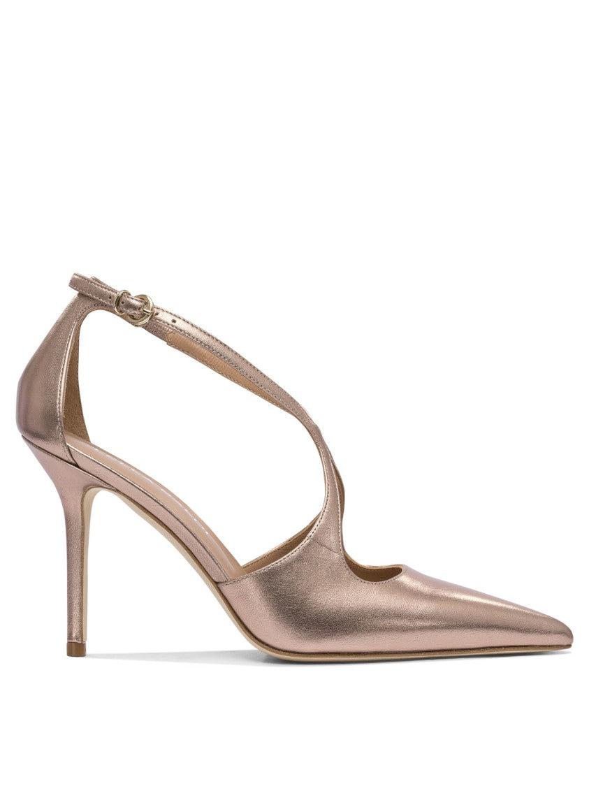 Lella Baldi Pointed Toe Bronze Heeled Pumps