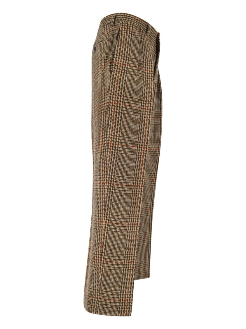 Polo Ralph Lauren Brown Prince Of Wales Wool Straight-Leg Pants