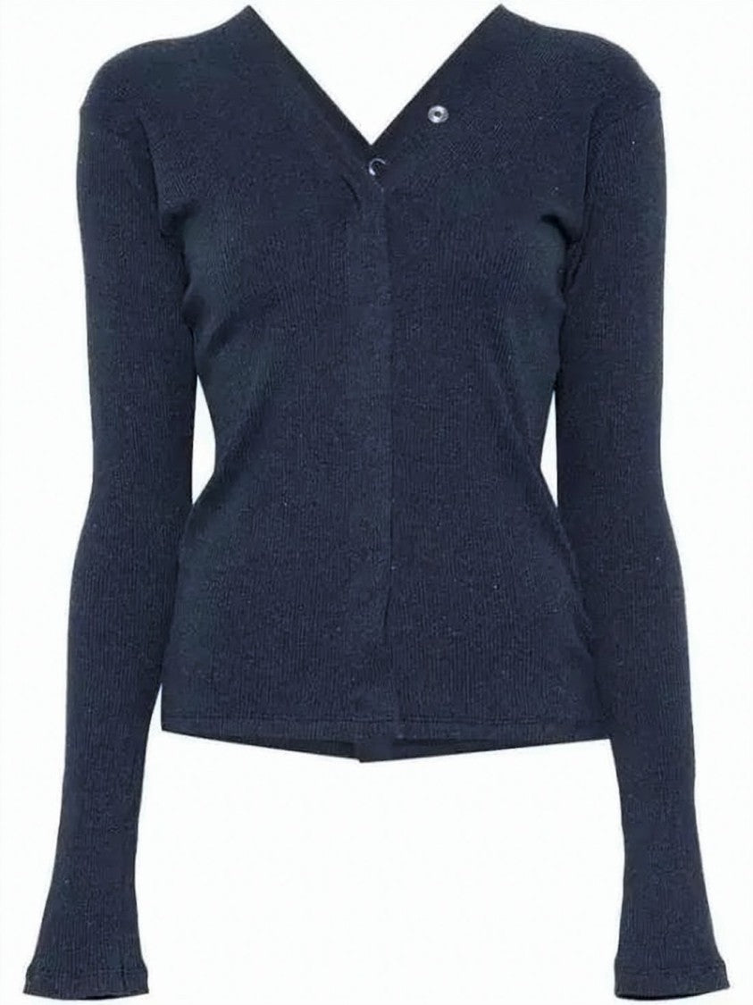 Baserange Fitted Cardigan With Deep V-Neckline