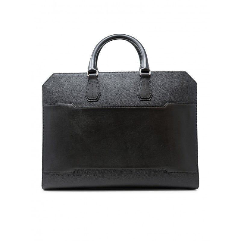 Le Tanneur Black Leather Cross Briefcase