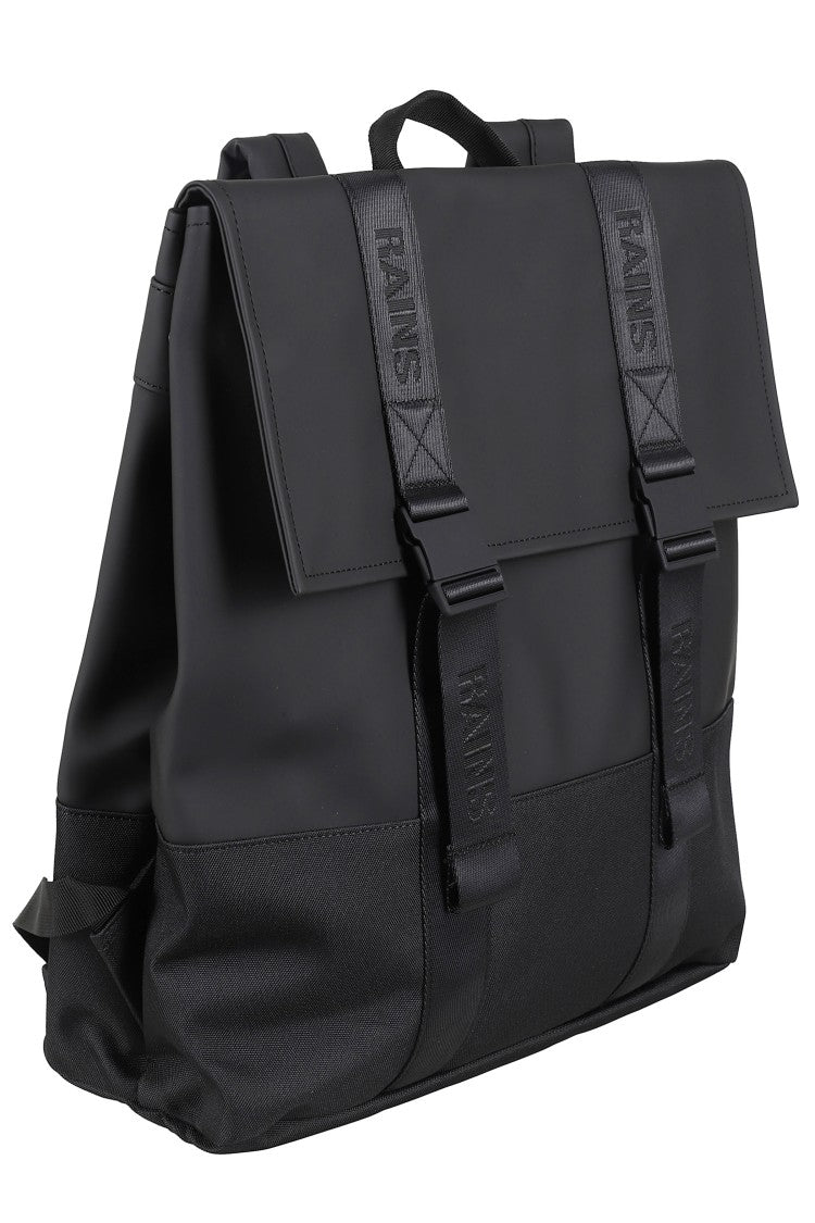 Rains Black Technical Backpack With Adjustable Straps