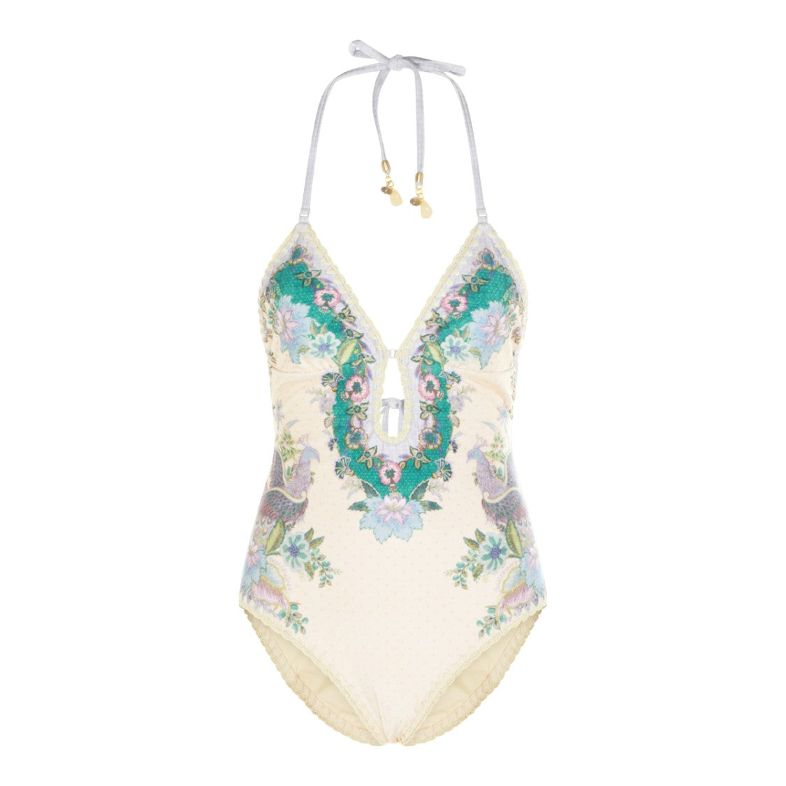 Zimmermann Cream Floral Motif Swimsuit