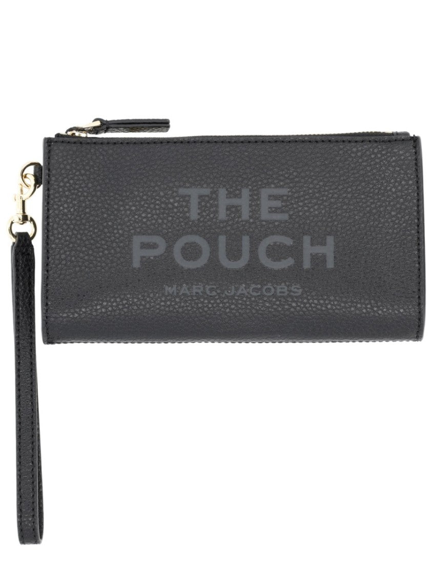 Marc Jacobs Black Textured Leather Detachable Wristlet Pouch