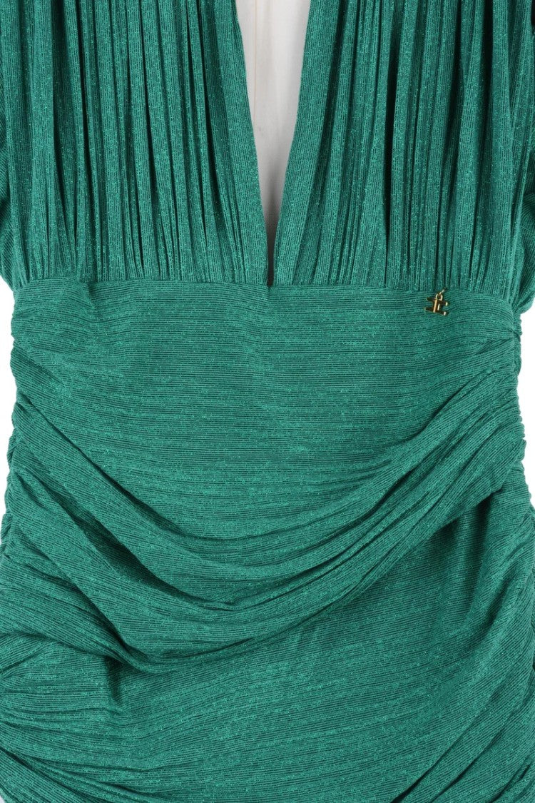 Elisabetta Franchi Lamé Mini Dress - Green