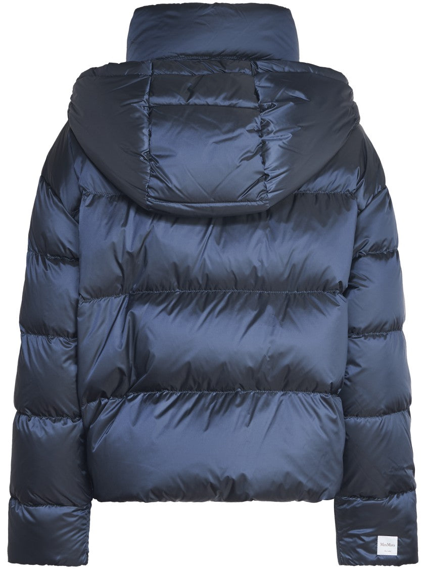 Max Mara Structured Blue Polyamide Coat With Clean Lines