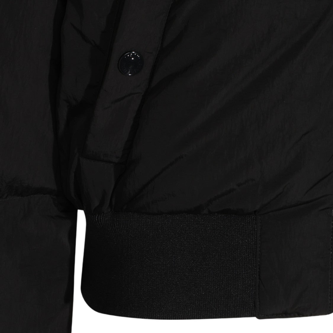 Diesel Cropped Black Puffer Coat With High Collar