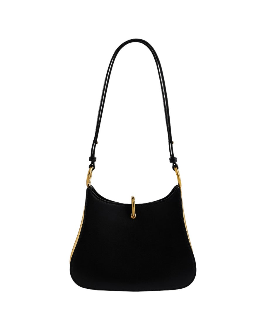Rabanne Structured Leather Shoulder Bag With Gold Accents