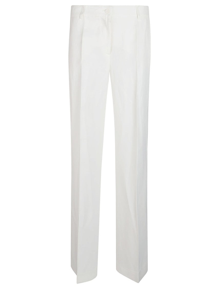 P.A.R.O.S.H. Raisa White Viscose Blend Straight Pants