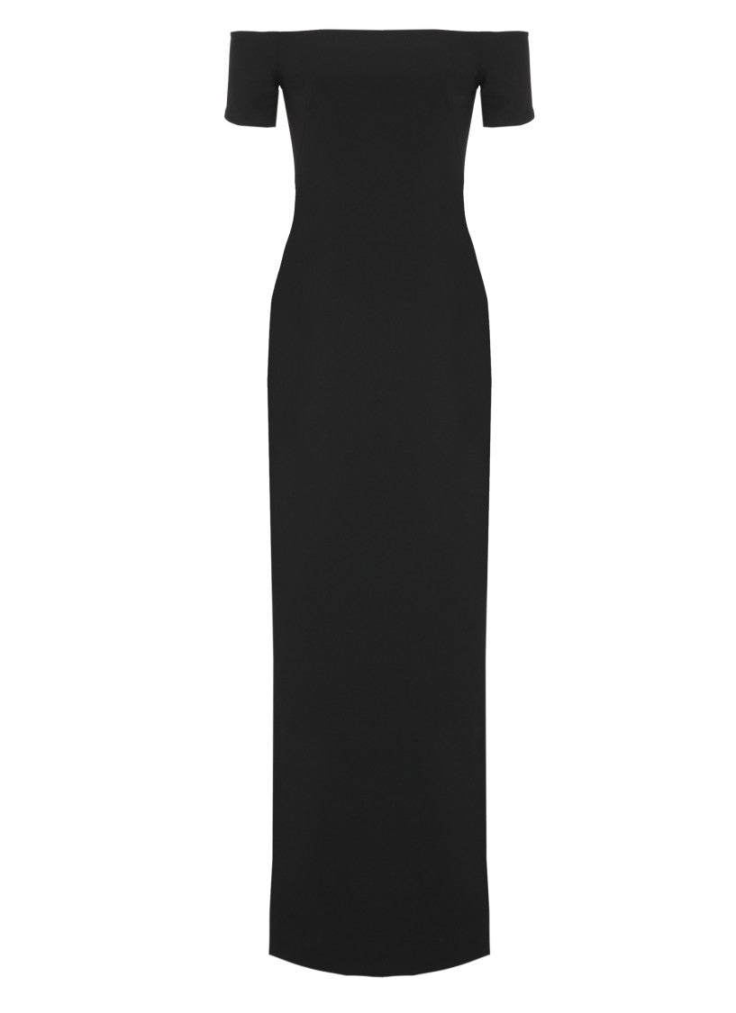 Solace London Nile Maxi Dress With Straight Neckline And Short Sleeves