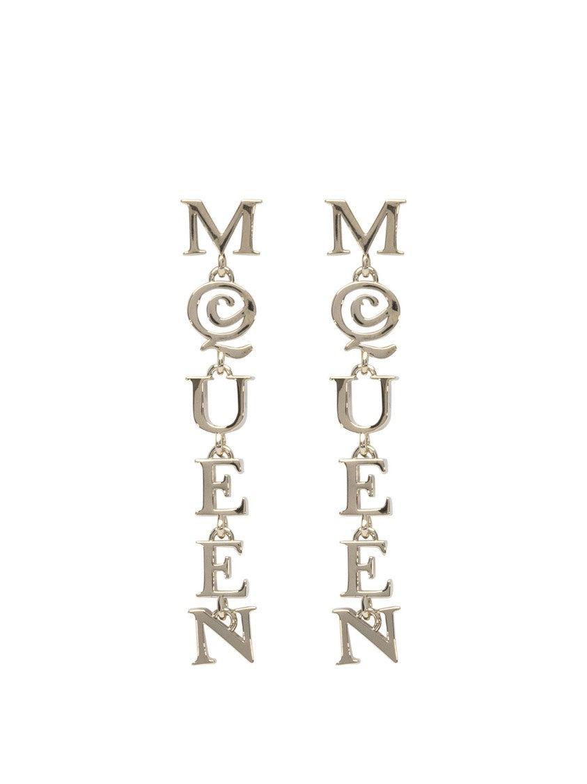 Alexander Mcqueen Interlocking Letter Earrings With Gold Finish