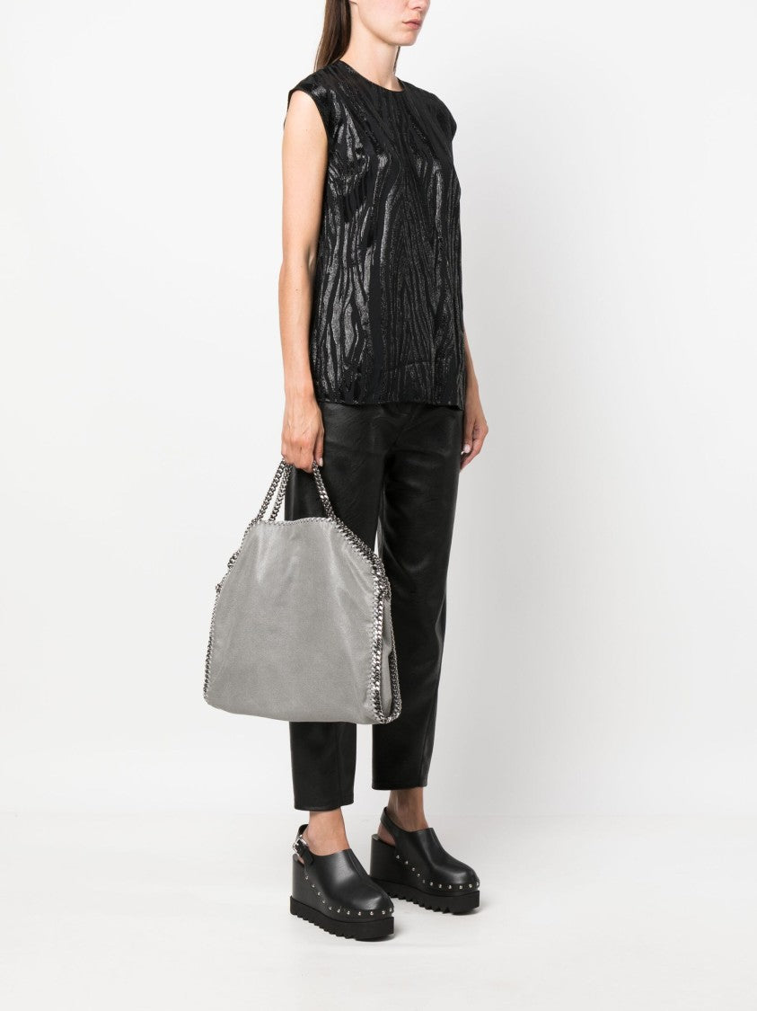 Stella Mccartney Soft-Texured Shoulder Bag With Silver-Tone Chain Trim