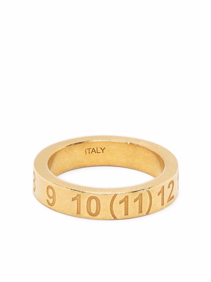 Maison Margiela Flat Band Ring With Engraved Numerals And Polished Finish