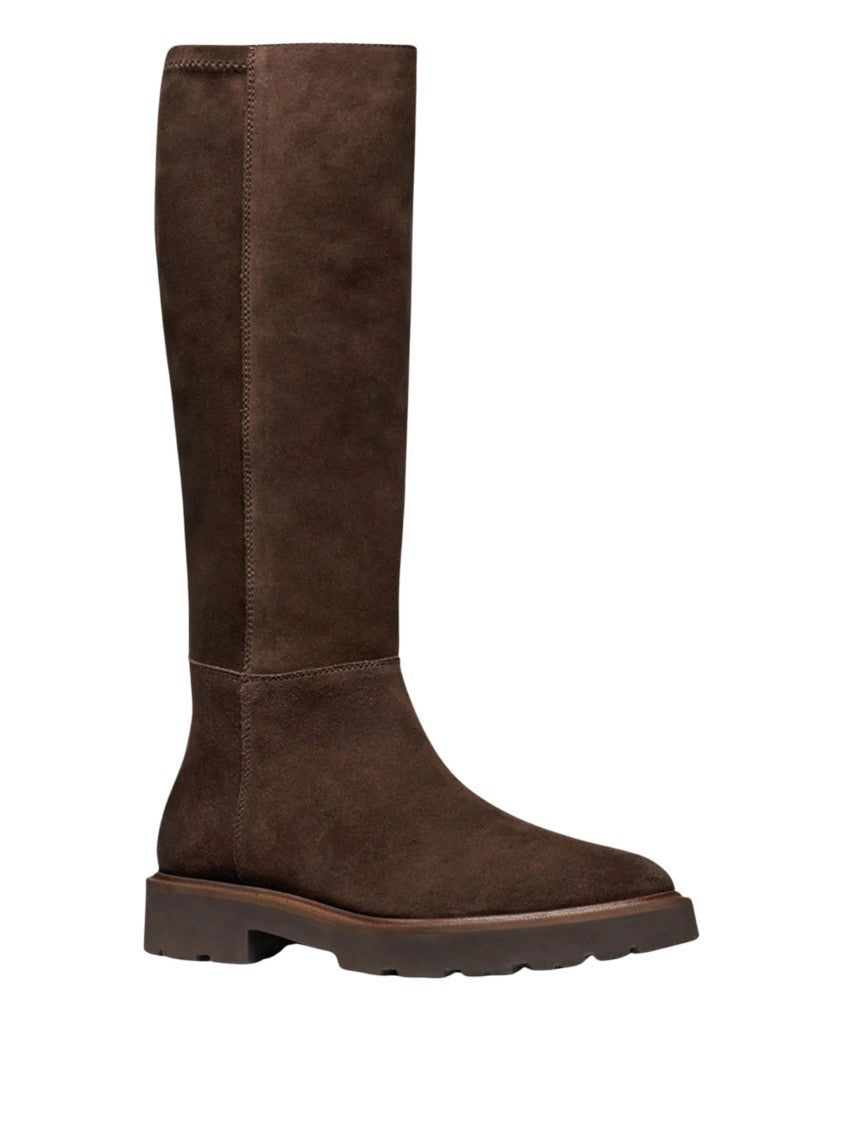 Geox Norize Dark Brown Suede Round-Toe Boots