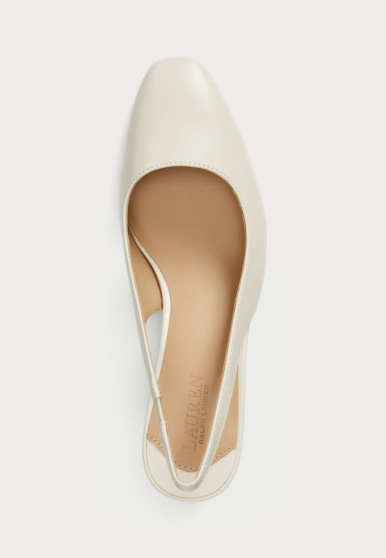 Lauren Ralph Lauren White Closed Toe Slingback Pumps