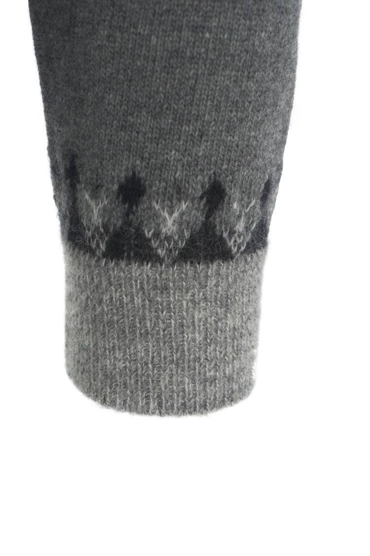 Roberto Collina Norwegian Pattern Knit Hoodie With Drawstring