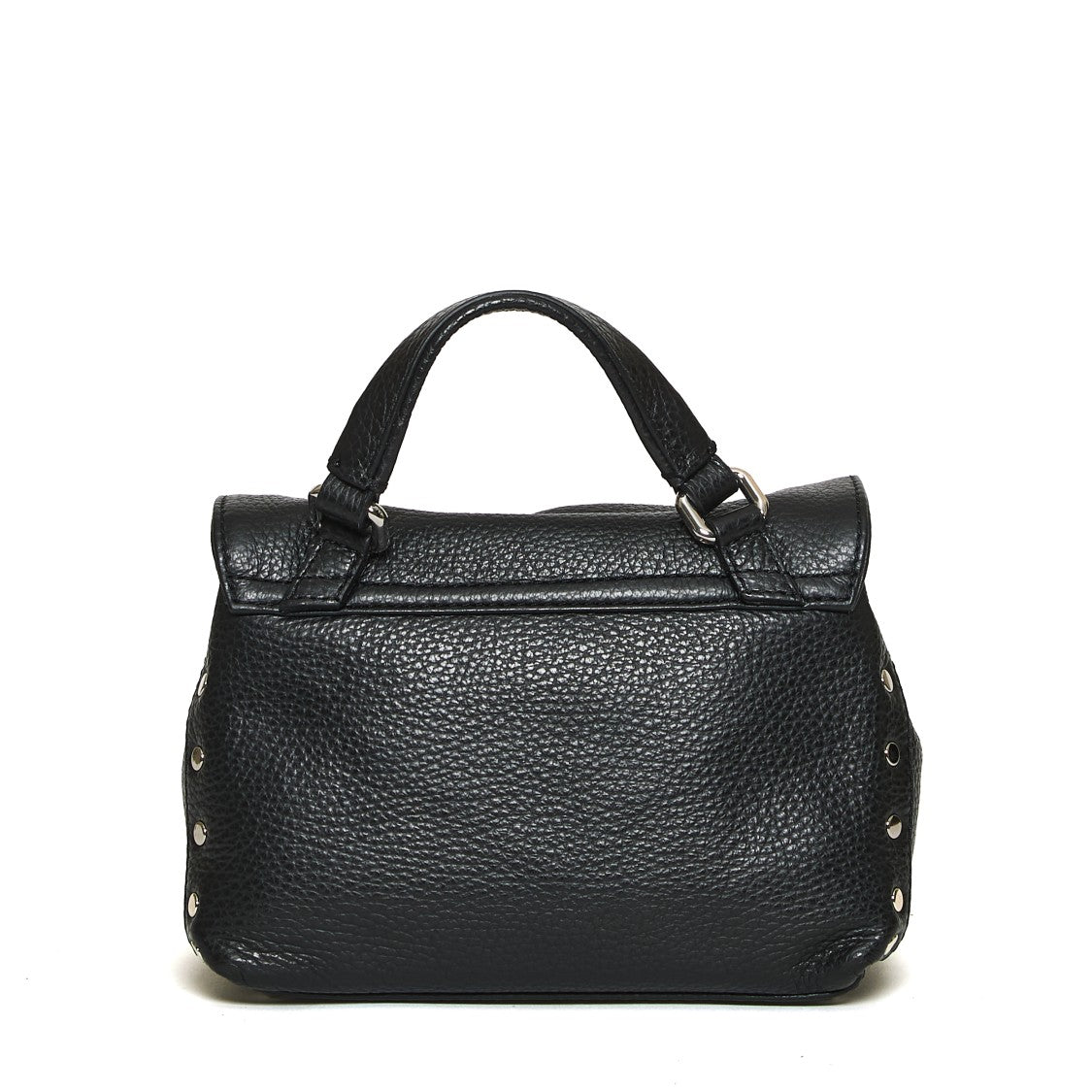Zanellato Structured Textured Leather Handbag With Flap Closure