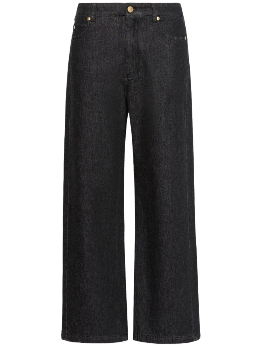 Max Mara Wide-Leg Cropped Jeans With Classic Five-Pocket Design