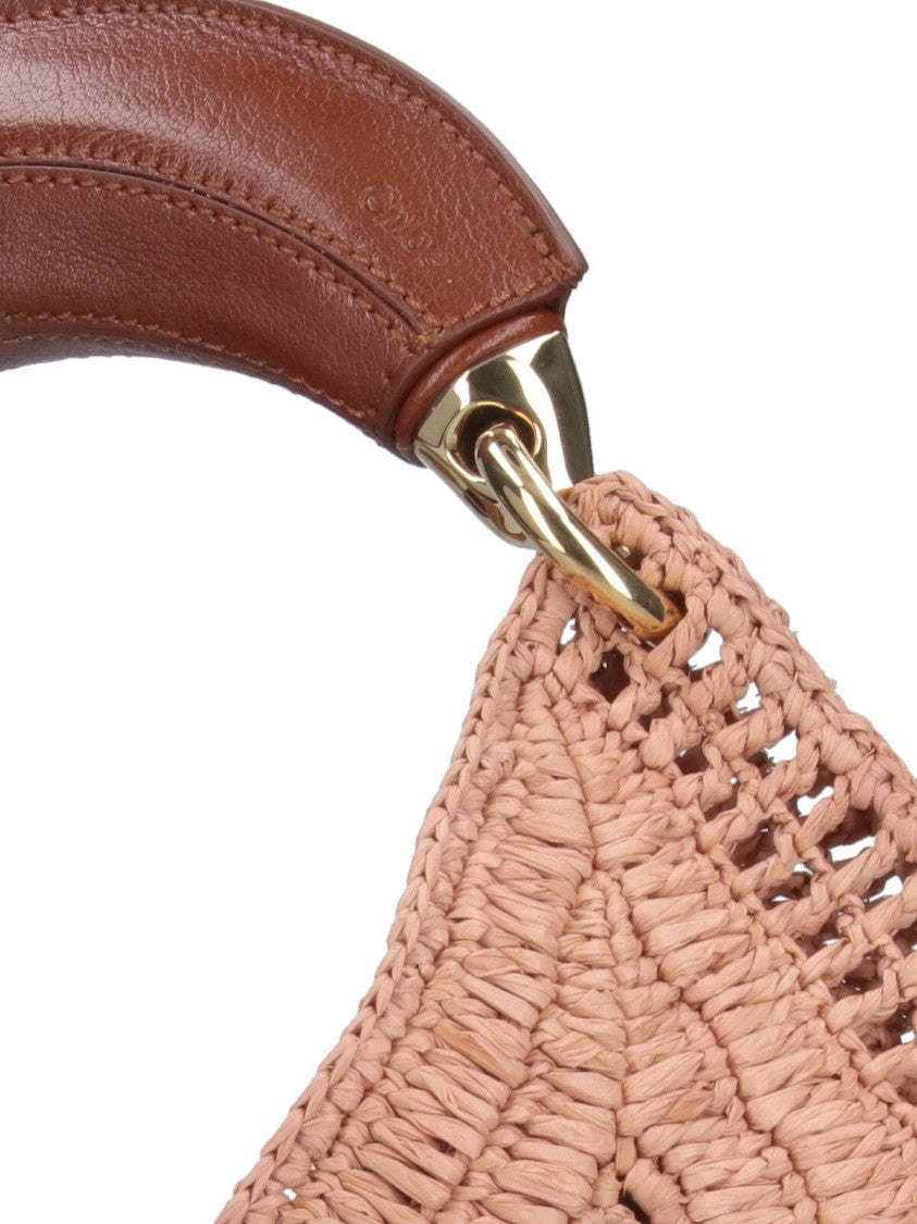 Chloé Woven Raffia Hobo Bag With Leather Accents