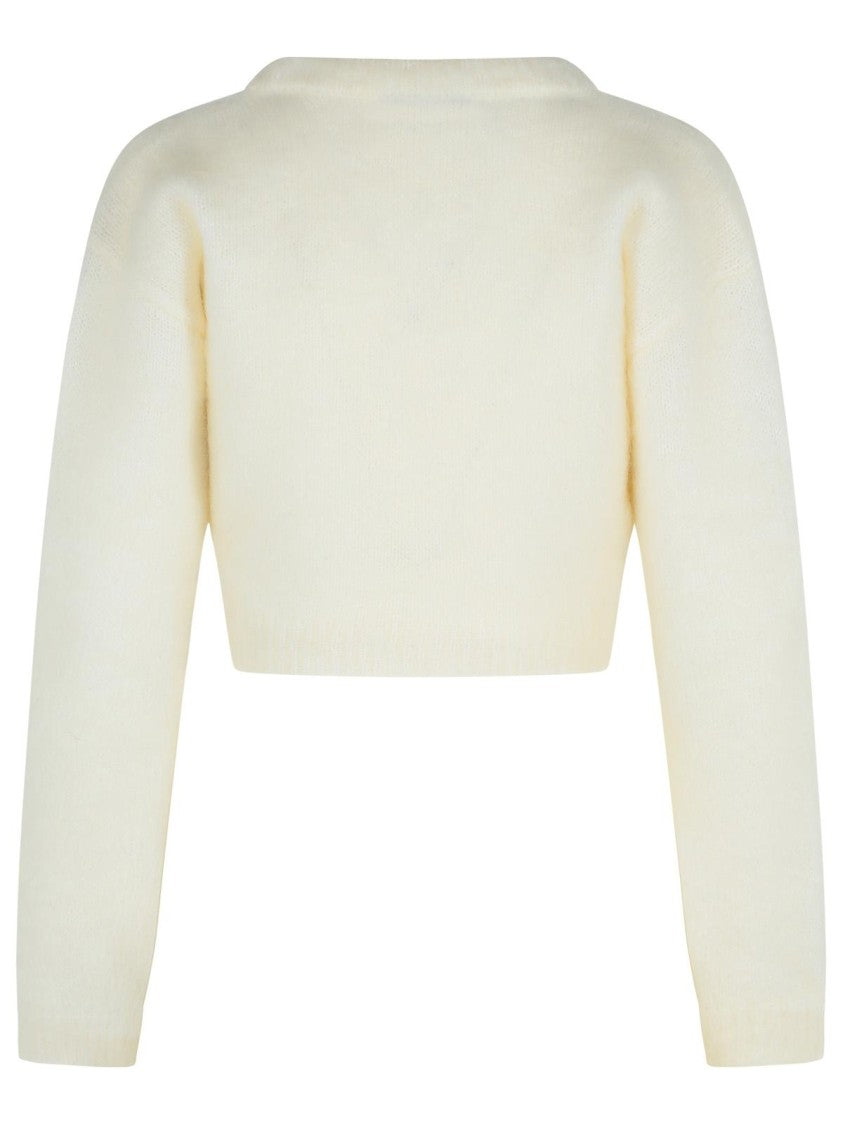 Alessandra Rich Ivory Mohair Blend Cardigan