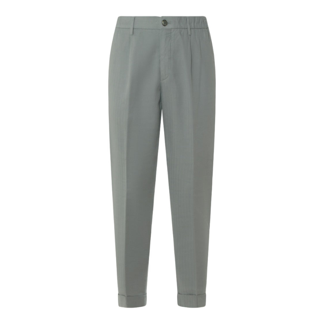 Gta Il Pantalone Tailored Grey Trousers With Button Closure And Cuffed Hem