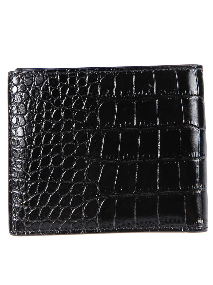 Tom Ford Shiny Printed Croc Leather Wallet