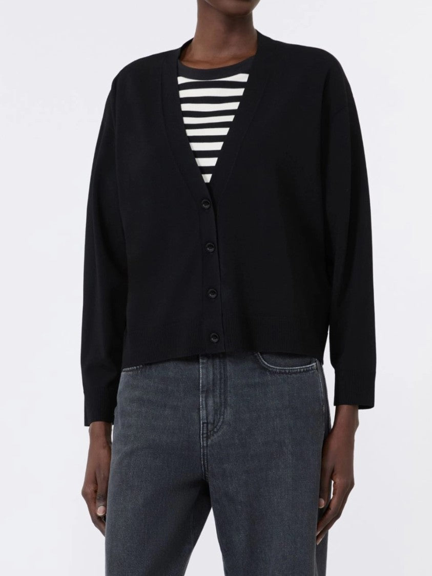 Weekend Cropped Cardigan With V-Neckline And Button-Down Front