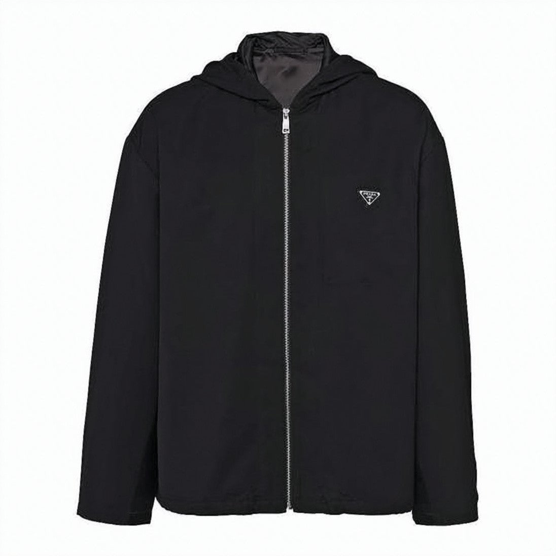 Prada Relaxed Fit Black Zip-Up Jacket