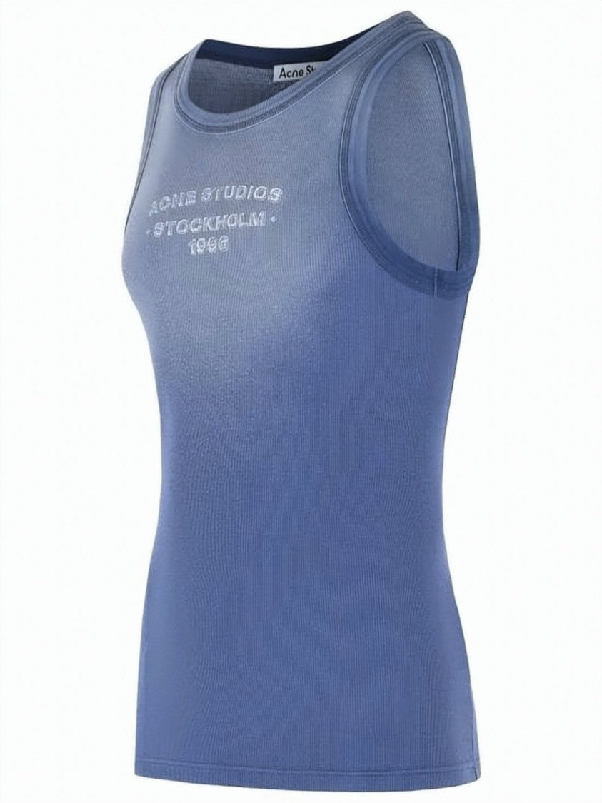 Acne Studios Ribbed Fitted Tank Top With Spray-Style Logo