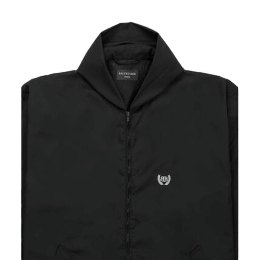 Diesel High Collar Lambskin Jacket With Embroidered Emblem