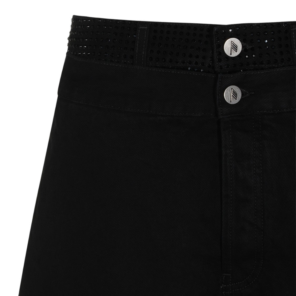 The Attico Black Denim Culotte Jeans With High Waist
