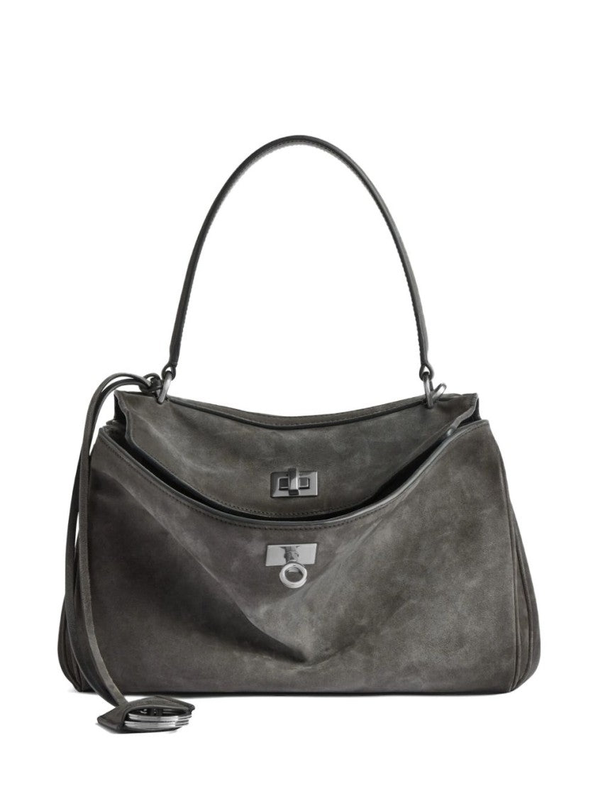 Balenciaga Grey Rodeo Small Suede Handbag