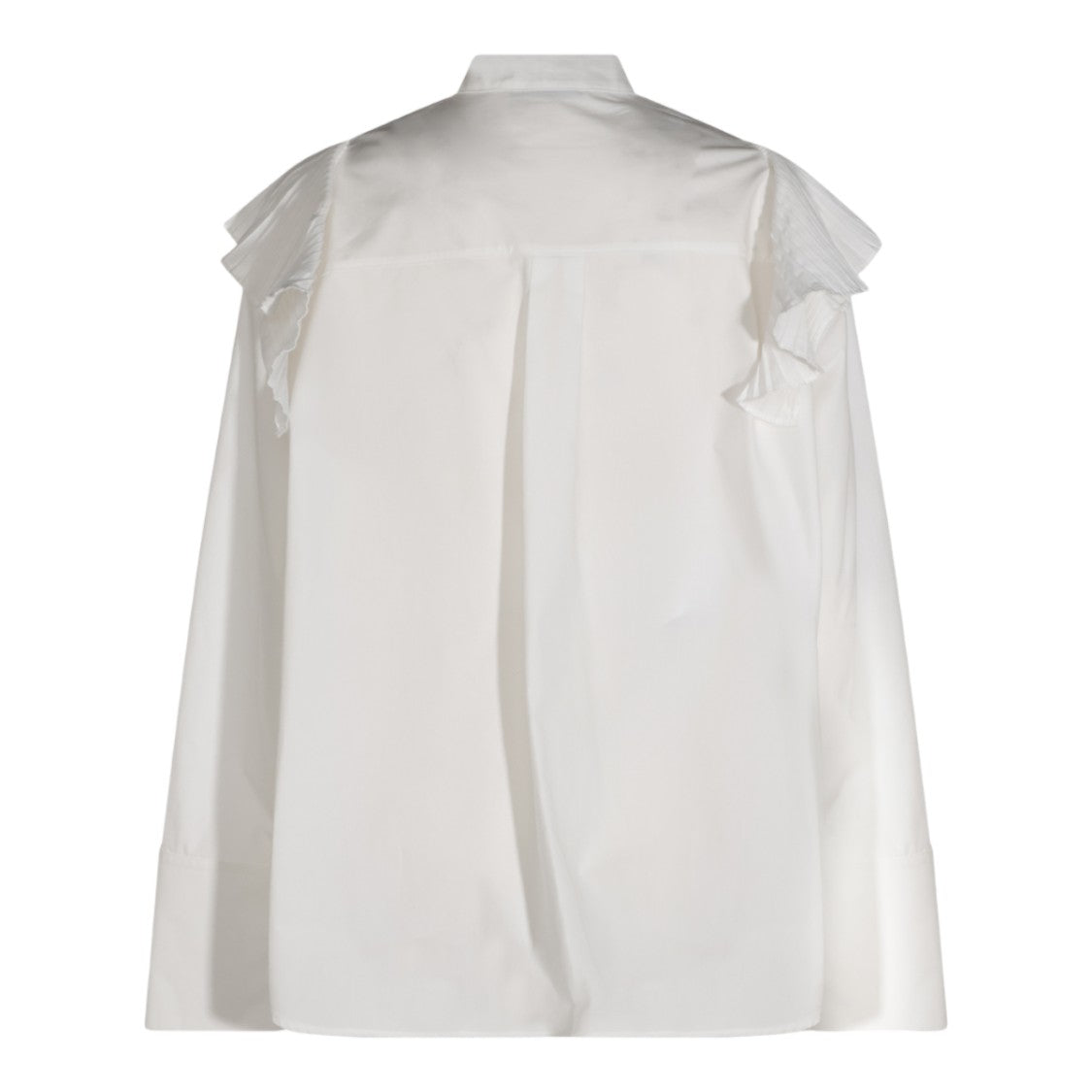 Alberta Ferretti White Ruffle Bow Tie Classic Shirt