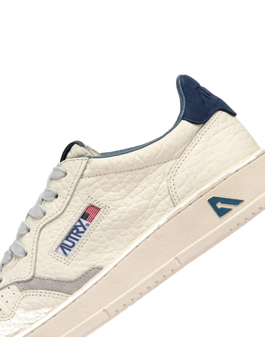 Autry Low Leather Sneakers With Diverse Texture Combinations