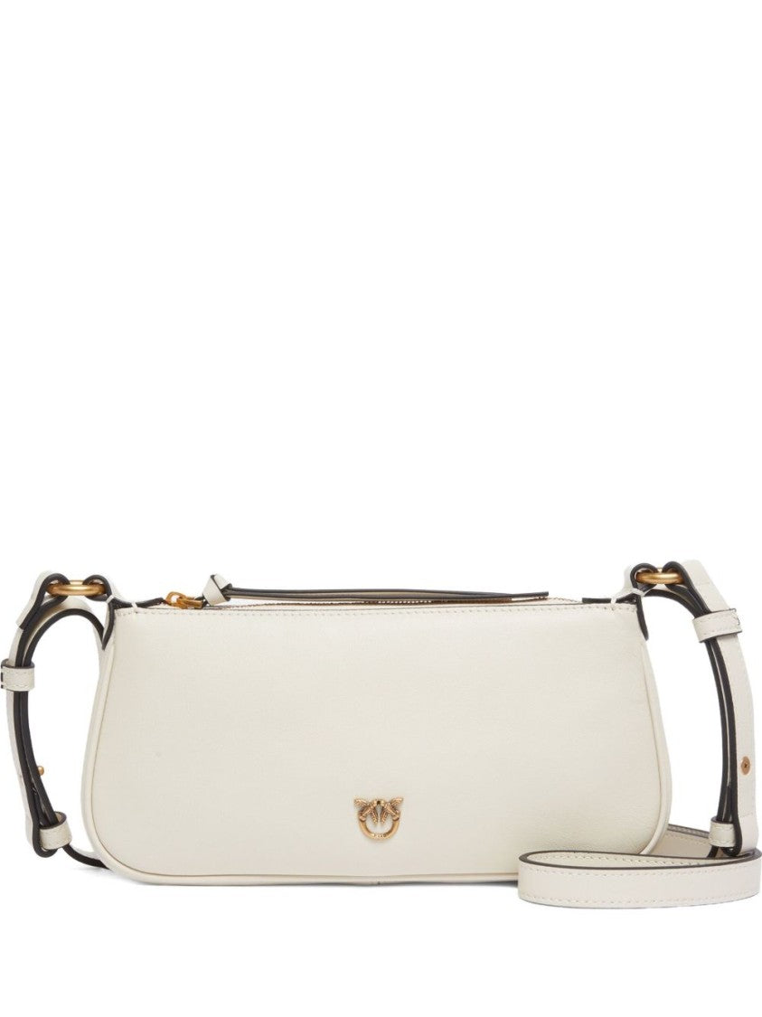 Pinko White Shoulder Bag With Structured Design